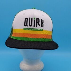 Quirk Hard Seltzer Snap Back Flat Bill Trucker Hat Retro look